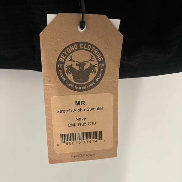 NWT Beyond Clothing Stretch Alpha Sweater Navy Blue Hooded Jacket - Picture 4 of 5